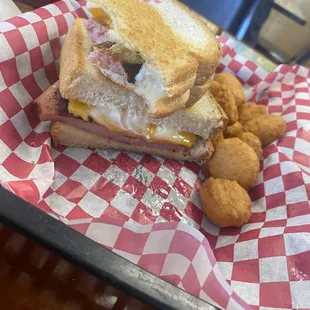 Fried Smoked Bologna sandwich. Husband said it was awesome!