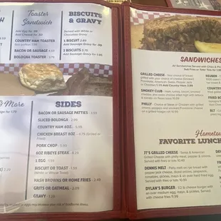 the menu