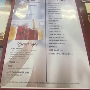 the menu