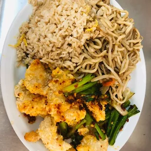 Salted &amp;Pepper Fish,Chow Mein &amp;Fried Rice