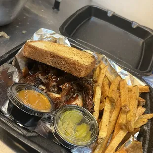 a sandwich and french fries