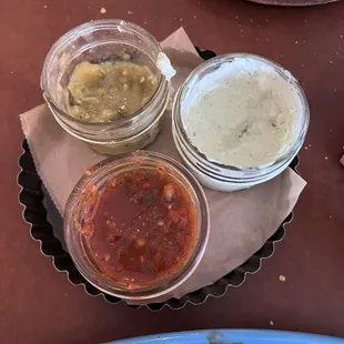 3 salsas of our choice.