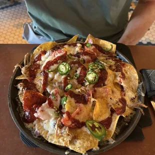 Smoked Pork Nacho Skillet