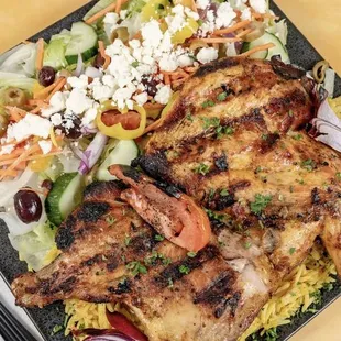 Half grilled chicken