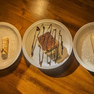 Chocolate Chip Cannoli, Tiramisu, Cheese Cake