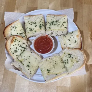 12&quot; Garlic Cheese Bread served with Homemade Marinara on a Side.