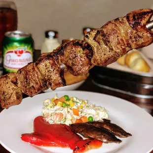 #Cordeiro - Leg of lamb cuts marinated with fresh mint, rosemary and garlic.