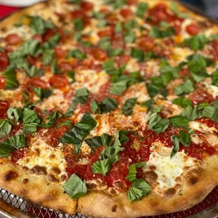 a pizza on a pizza pan