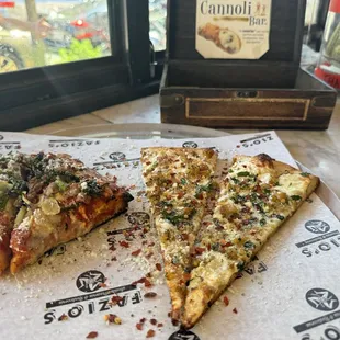 Sicilian with sausage and broccoli rabe *Sic. Slice  Clam slice *Reg Slice with clams