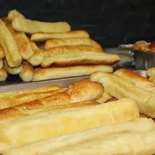 The Fazoli's garlic breadsticks were buttery, garlicky &amp; had amazing texture!