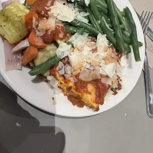 Lasanga w/ veggies and green beans