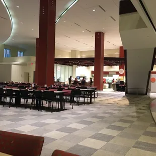 tables and chairs in a large room