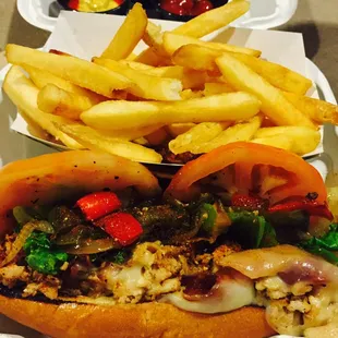 CHICKEN PHILLY + FRIES