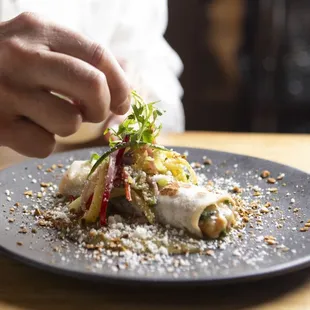 a plate of food on a table