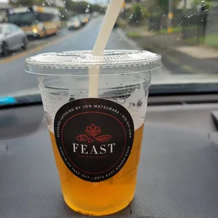 Refreshing, not sweet, "wellness ice tea" with olena,mamaki, and moringa!