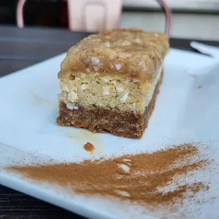 a piece of cake on a plate