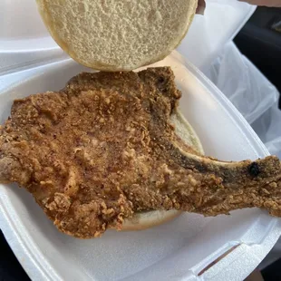 Pork chop sandwich