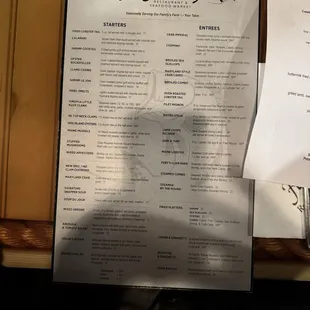 menu