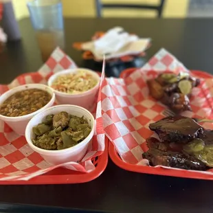 The meal (two meats) and three sides