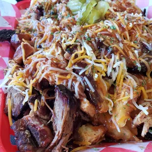 Loaded combo fries are plenty to share.