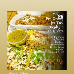 Tuesday special for 9/15/2020