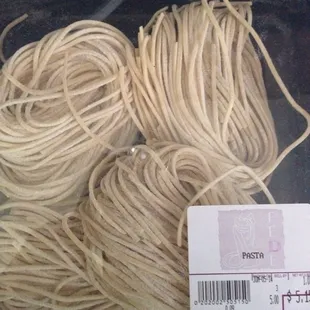 packaged noodles in plastic container