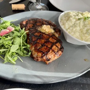 Kansas City KC Strip with chipotle butter and risotto