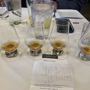 Hand picked bourbon flight