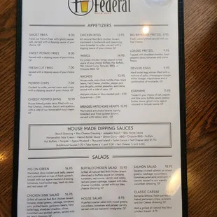 the menu