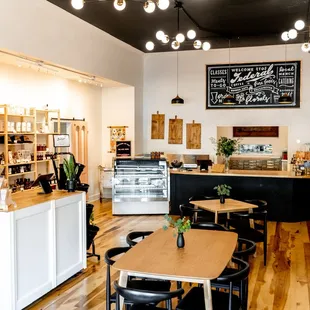 the interior of a coffee shop