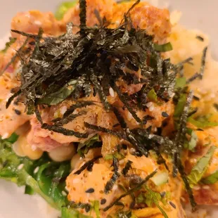 a closeup of a plate of food