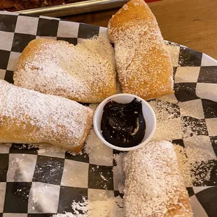 Beignets with chocolate sauce