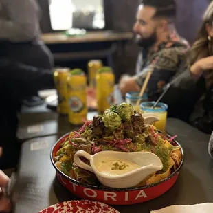 a plate of food on a table