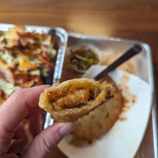 Inside of the rabo de toro empanadas (pictured: the no meat that was inside them).