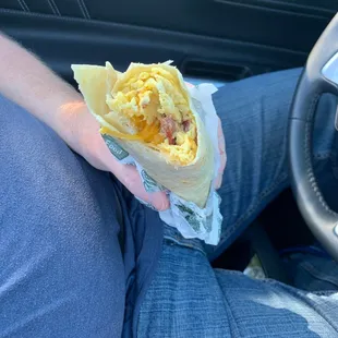 Bacon breakfast burrito