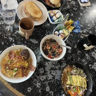 Amazing skillets &amp; yogurt/granola/fruit.