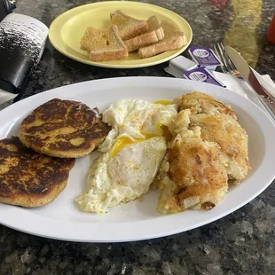 Salmon cake breakfast