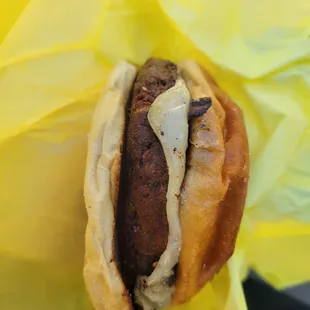 Mushroom burger sub with veg patty