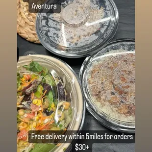 Pick up or delivery through link 
Feedme.getsauce.com . Coming really soon to Uber eats