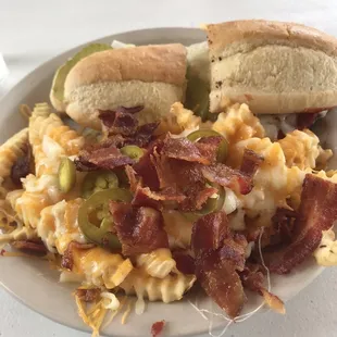 Steak hoagie with loaded French fries