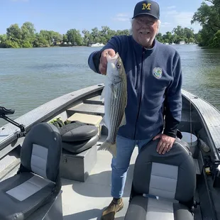 My Padre with his first ever striper. We don't have these up north in WA.
