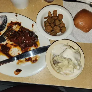 Some of the best burnt ends I have had. Okra potatoes are good