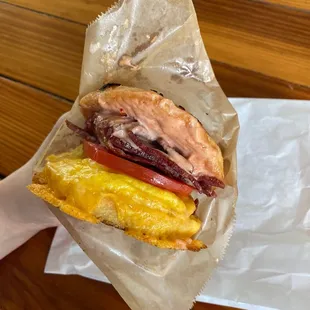 Breakfast Sandwich with corned beef hash