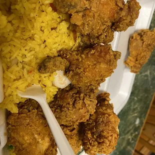 Wings and Shrimp fried rice