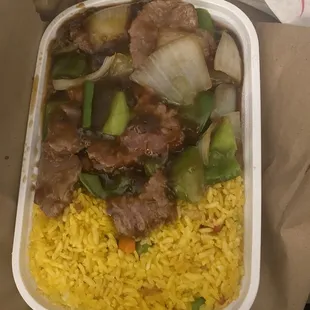 C3. Pepper Steak with Onion Combo Platter CB