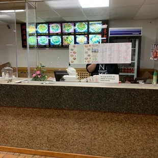 Front desk where you order