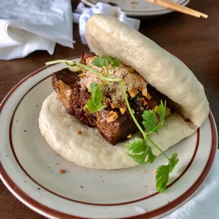 Pork belly bun sandwich