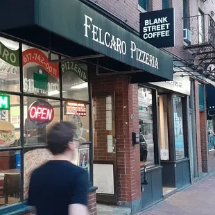 Outside Felcaro&apos;s Pizzeria...