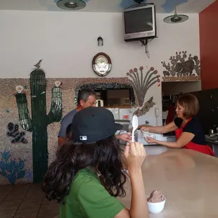 Best service.They make your ice-cream scoop look like a Cactus Rose...delicious