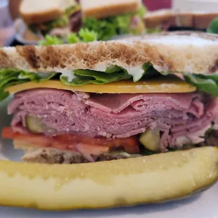 a sandwich with a pickle